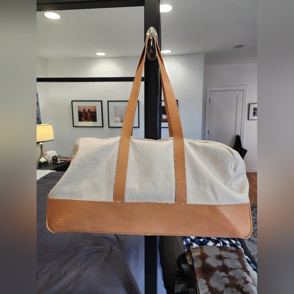 Everlane Bags Everlane Leather And Canvas Duffel Bag Poshmark